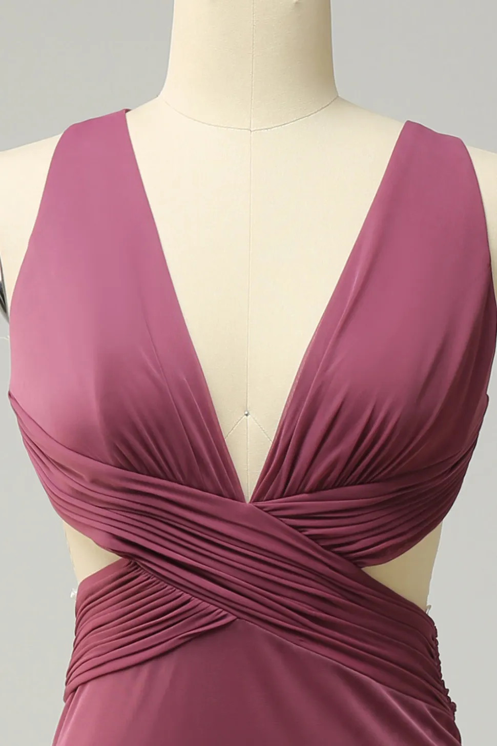 Gola em V Desert Rosa Vestido Formal Halter
