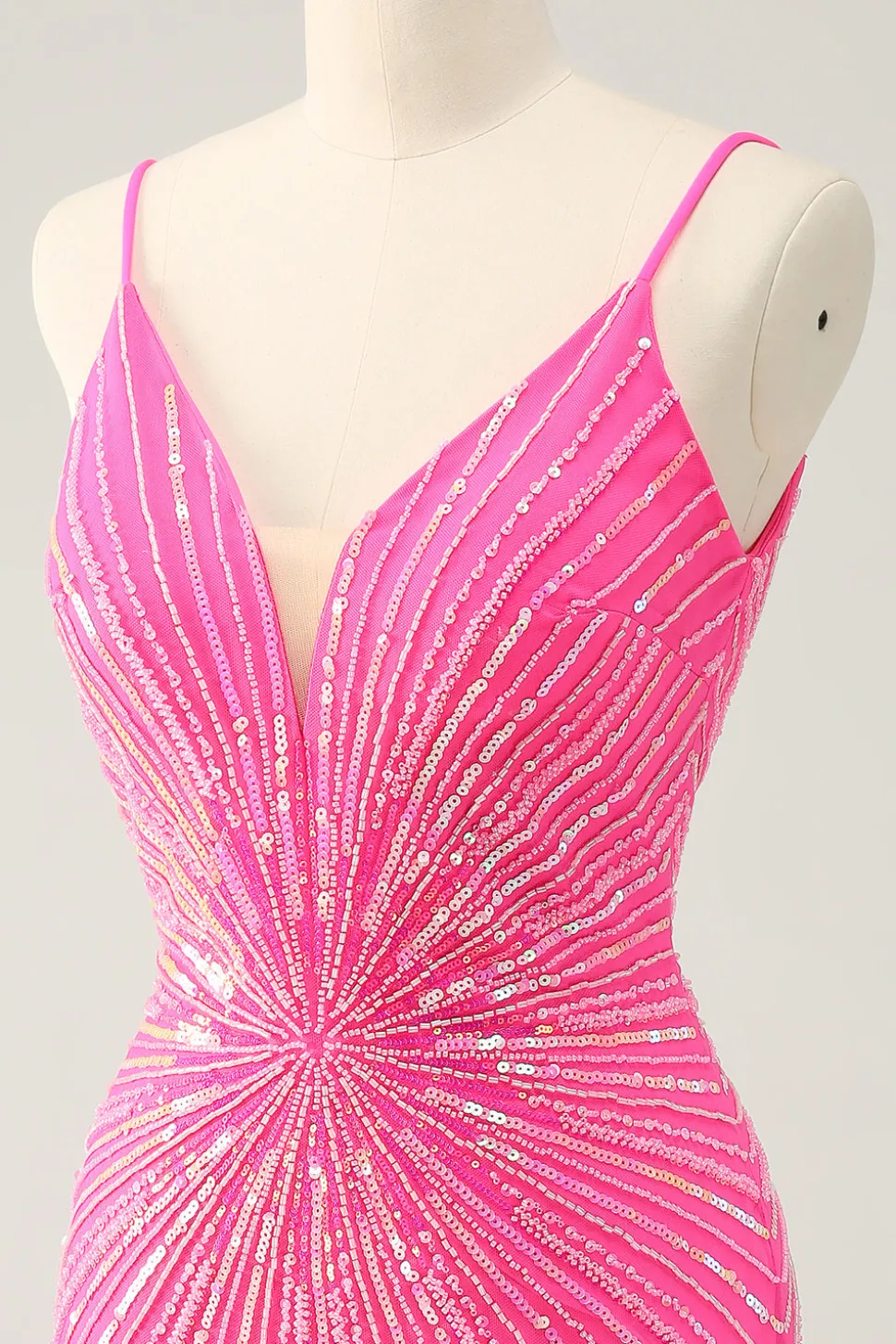 Golden Bodycon Esparguete Correias Homecoming Dress com Sequins