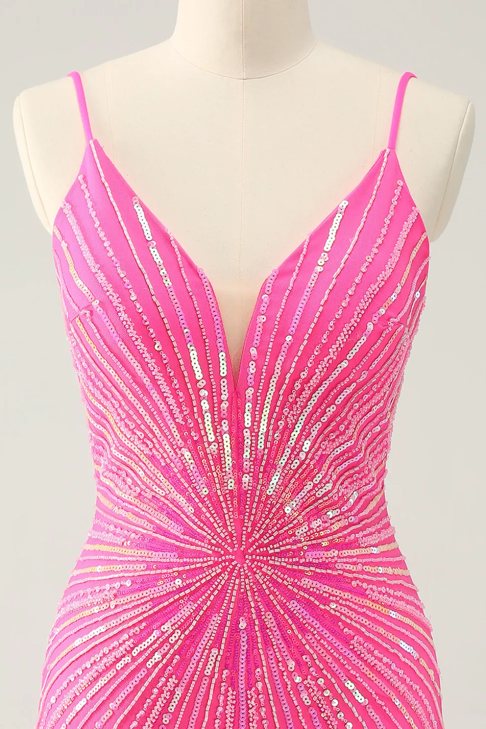 Golden Bodycon Esparguete Correias Homecoming Dress com Sequins