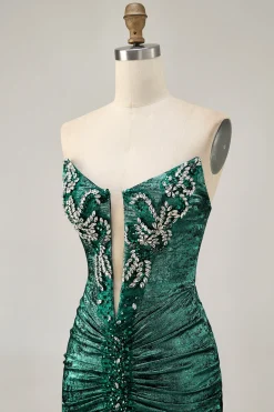 Golden Bodycon Strapless frisado vestido curto Homecoming