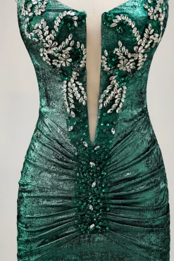 Golden Bodycon Strapless frisado vestido curto Homecoming