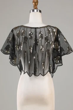 Golden Glitter Sequins 1920s Cabo com Missangas