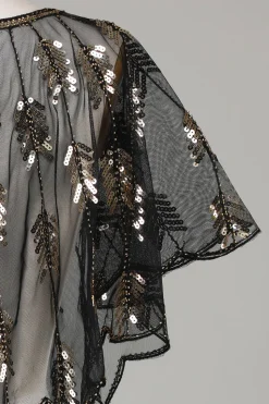Golden Glitter Sequins 1920s Cabo com Missangas