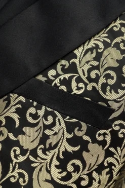 Golden Jacquard Xale Lapela Blazer Masculino