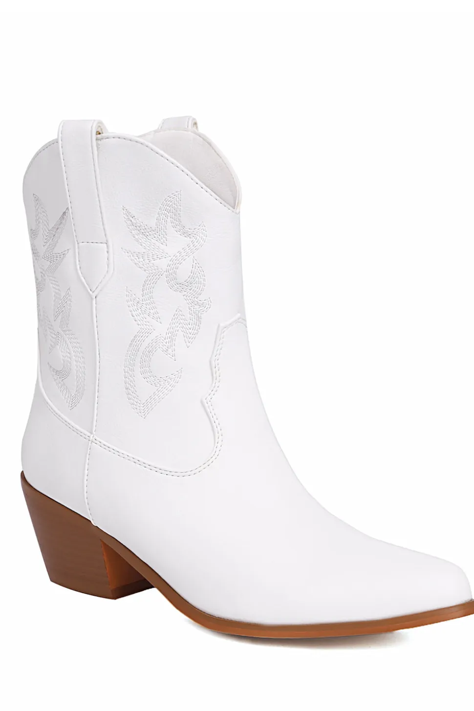 Golden Low Chunky Heel Western Cowgirl Botas