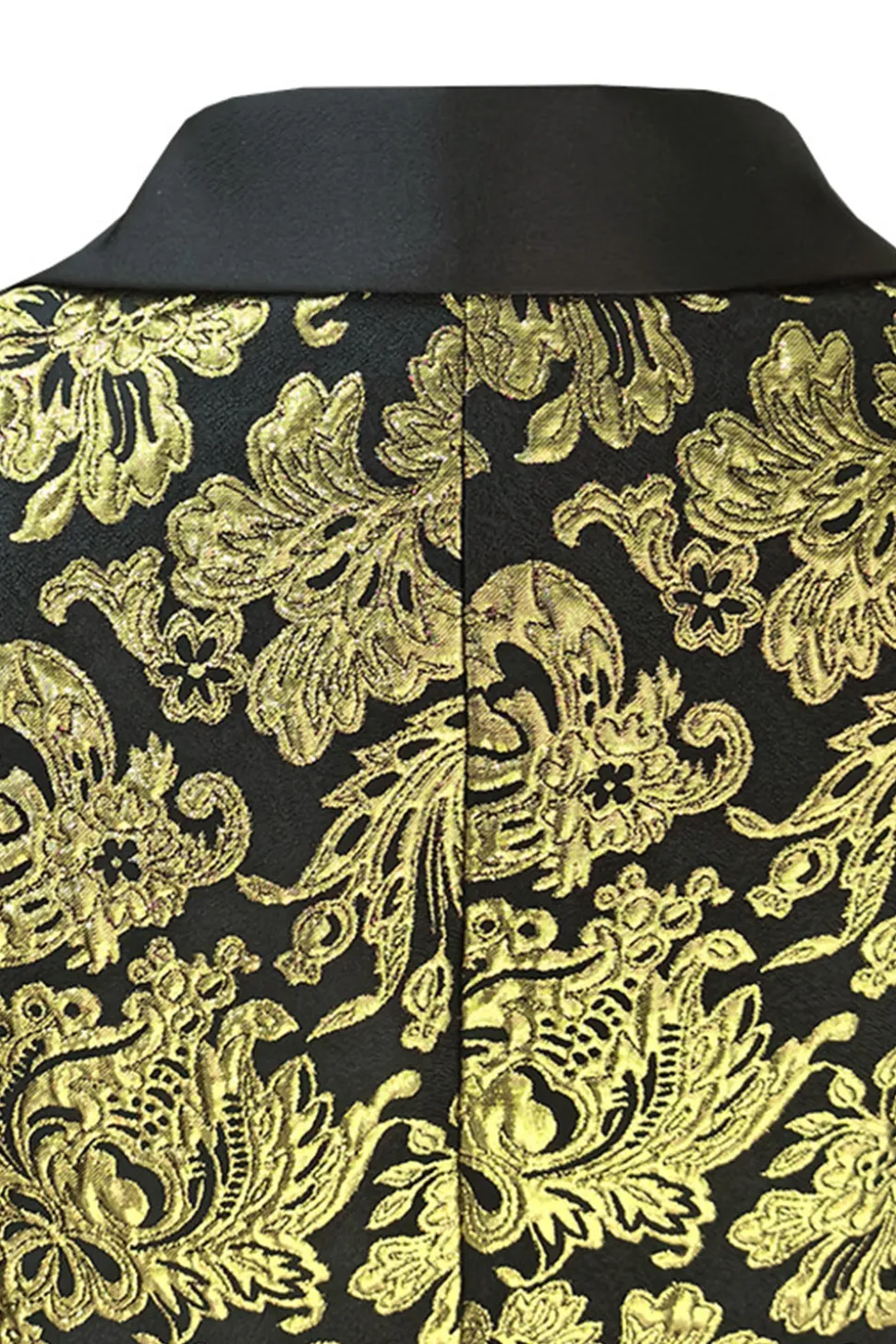 Golden Notched Lapela Jacquard Blazer Masculino