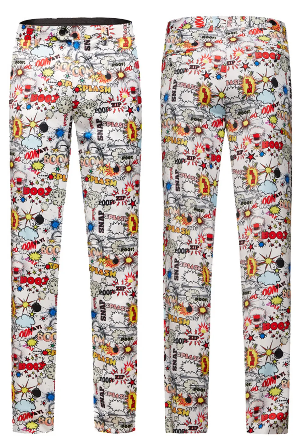 Graffiti Branco Peito Duplo 2 peças Terno Masculino
