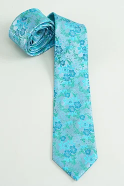 Gravata Formal Jacquard Satin Azul