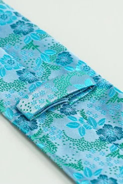 Gravata Formal Jacquard Satin Azul