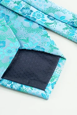 Gravata Formal Jacquard Satin Azul