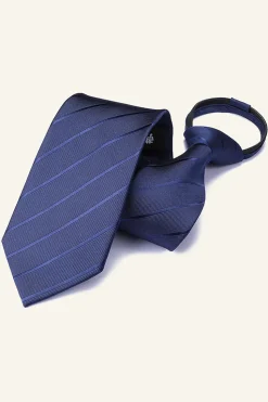 Gravata Masculino Listras Cinza Escuro
