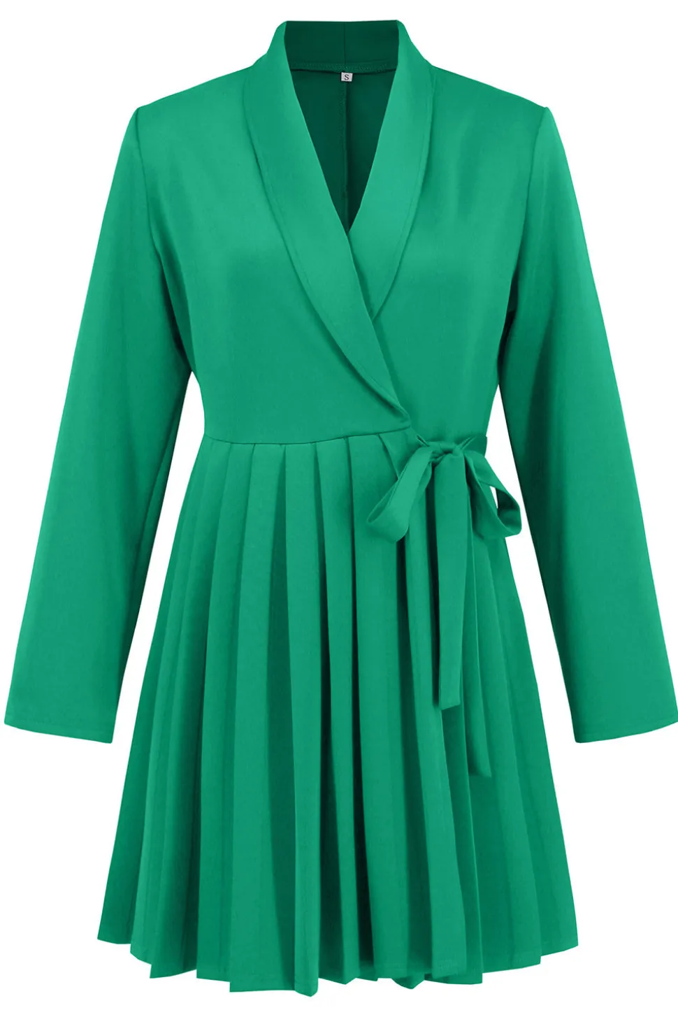 Green A Line plissado vestido curto de cocktail com arco