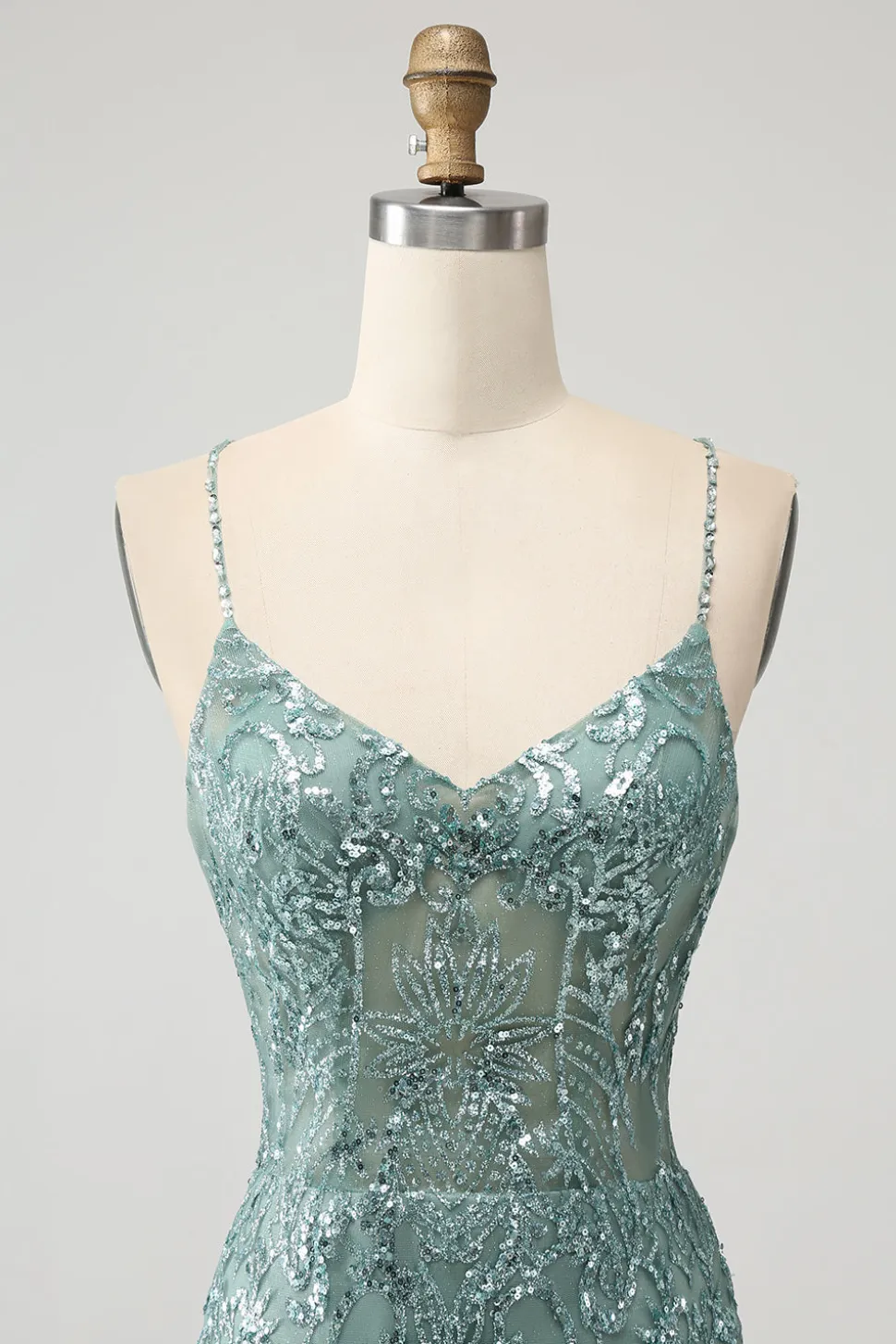 Green Bodycon frisado vestido curto Homecoming com Criss Cross Back