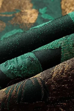 Green Jacquard Notched Lapel Blazer Masculino Prom Blazer