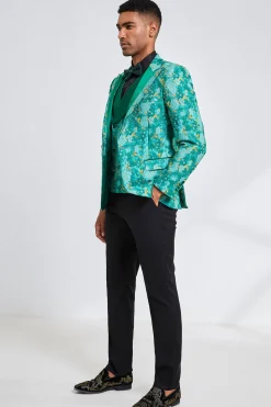 Green Peak Lapela 3 Peças Ternos de Casamento Masculinos