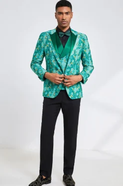 Green Peak Lapela 3 Peças Ternos de Casamento Masculinos