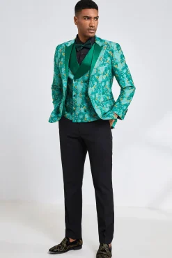 Green Peak Lapela 3 Peças Ternos de Casamento Masculinos