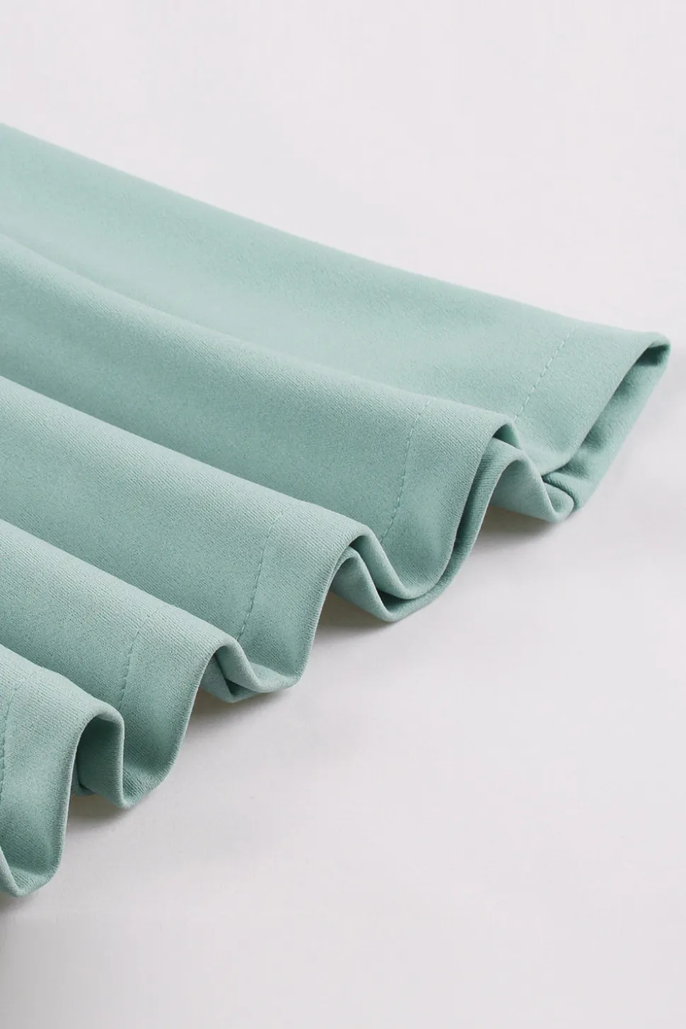 Green Ruffles mangas curtas retro vestido dos anos 1950