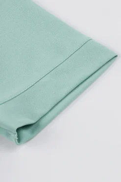 Green Ruffles mangas curtas retro vestido dos anos 1950