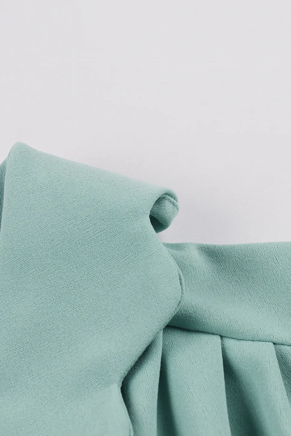 Green Ruffles mangas curtas retro vestido dos anos 1950