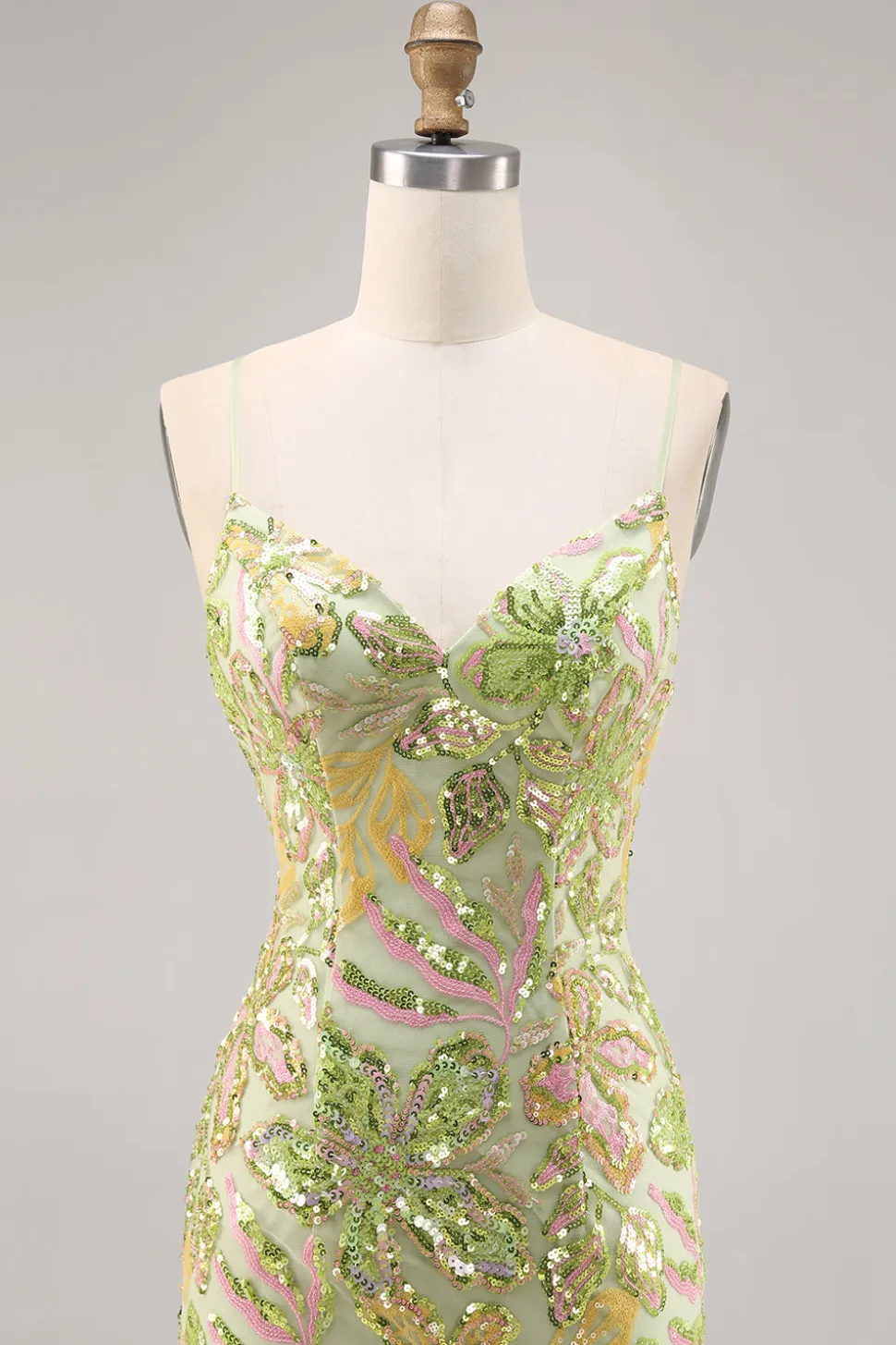 Green Sequin Backless Bodycon Homecoming Vestido