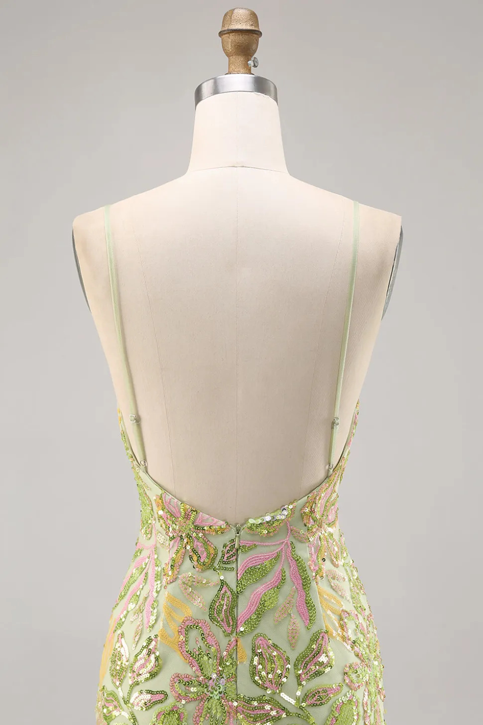 Green Sequin Backless Bodycon Homecoming Vestido