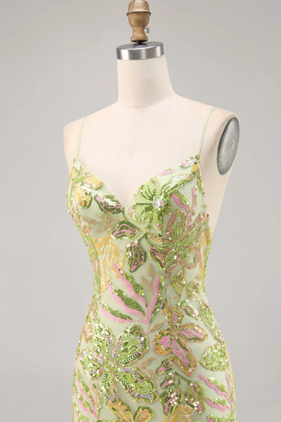 Green Sequin Backless Bodycon Homecoming Vestido