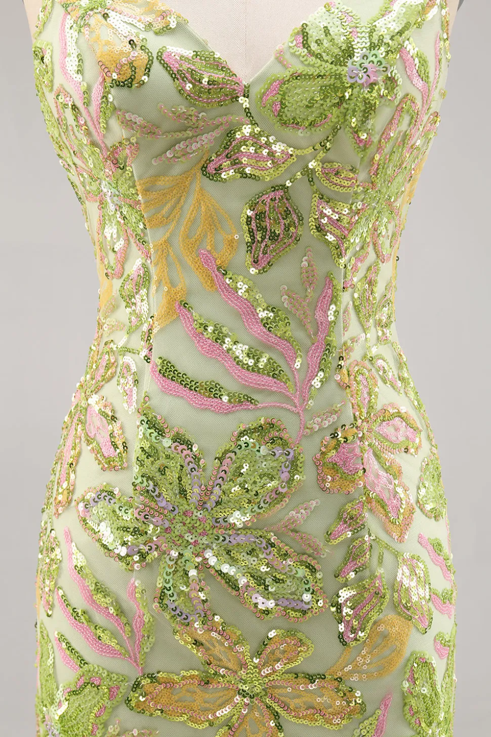 Green Sequin Backless Bodycon Homecoming Vestido