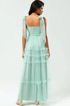 Guardião do Meu Coração A-Line V Neck Dusty Rosa Vestido Longo Madrinha com Missangas
