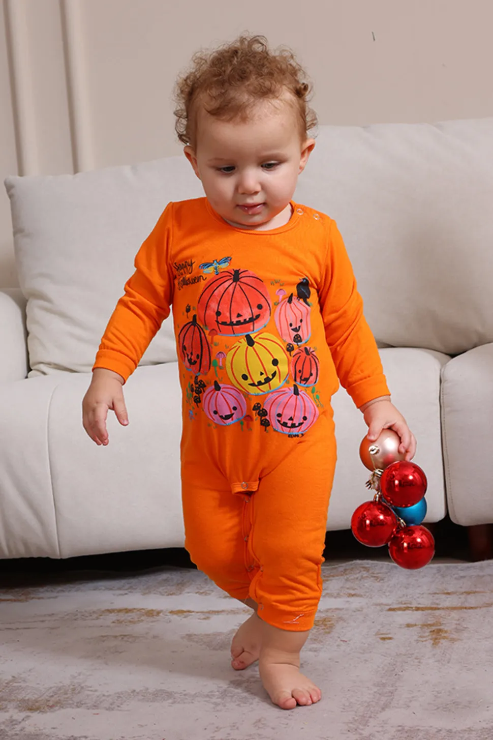 Halloween Orange Pumpkin Família Pijama set