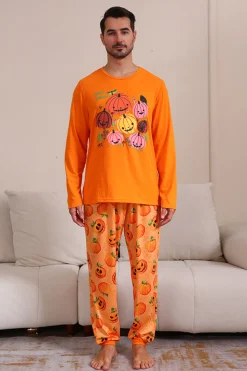 Halloween Orange Pumpkin Família Pijama set