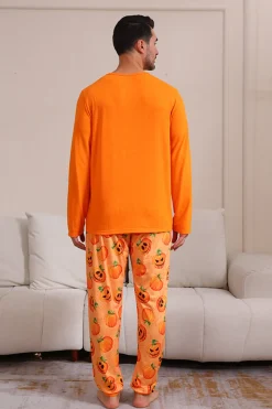 Halloween Orange Pumpkin Família Pijama set