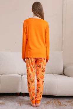 Halloween Orange Pumpkin Família Pijama set
