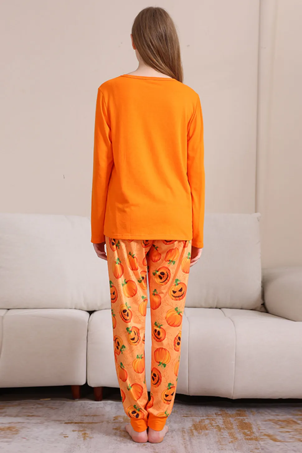 Halloween Orange Pumpkin Família Pijama set