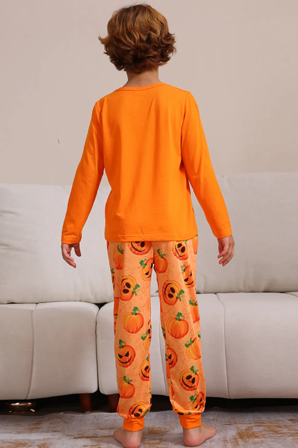 Halloween Orange Pumpkin Família Pijama set