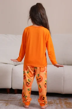 Halloween Orange Pumpkin Família Pijama set