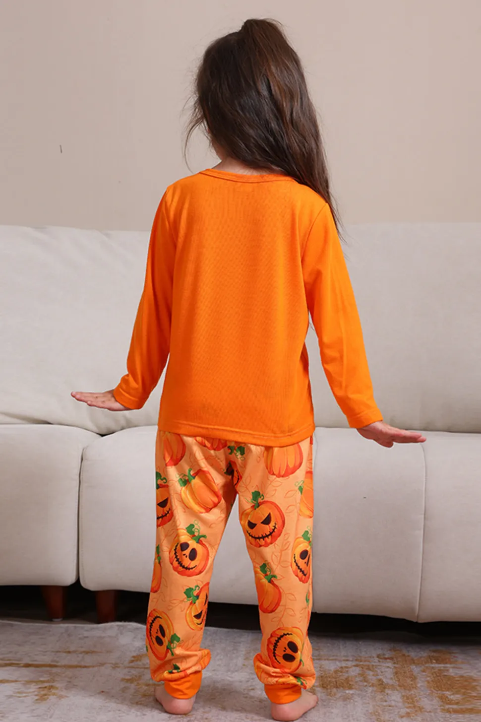 Halloween Orange Pumpkin Família Pijama set
