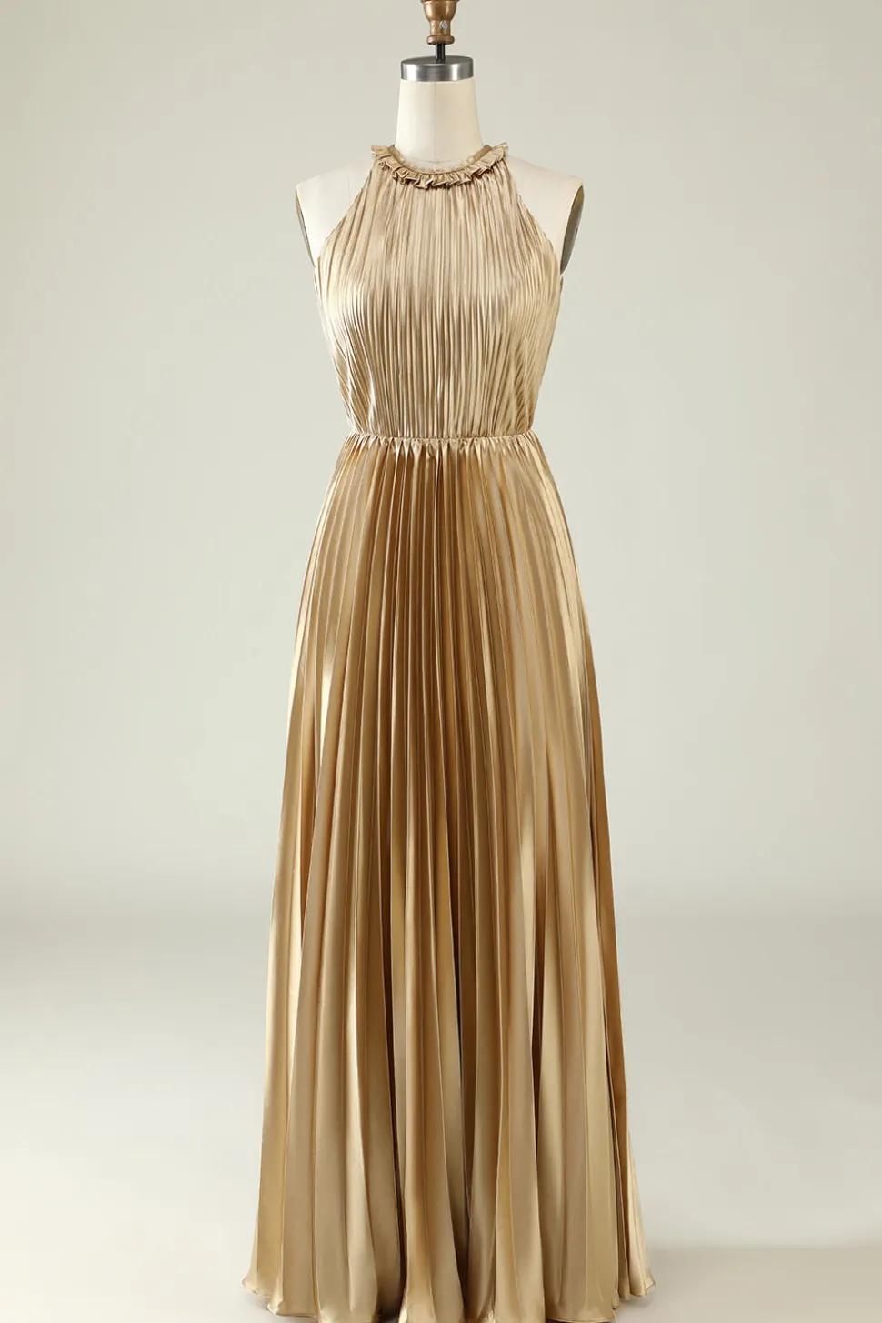 Halter Dourado Vestido de Dama de Honor