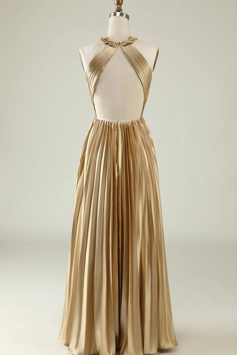 Halter Dourado Vestido de Dama de Honor