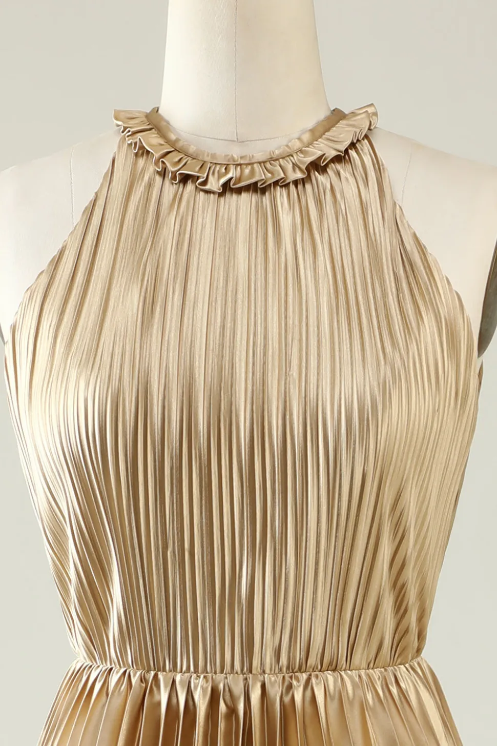Halter Dourado Vestido de Dama de Honor