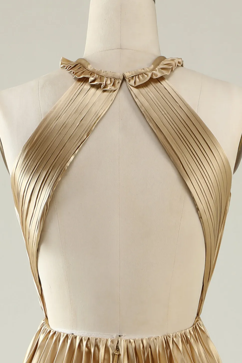Halter Dourado Vestido de Dama de Honor