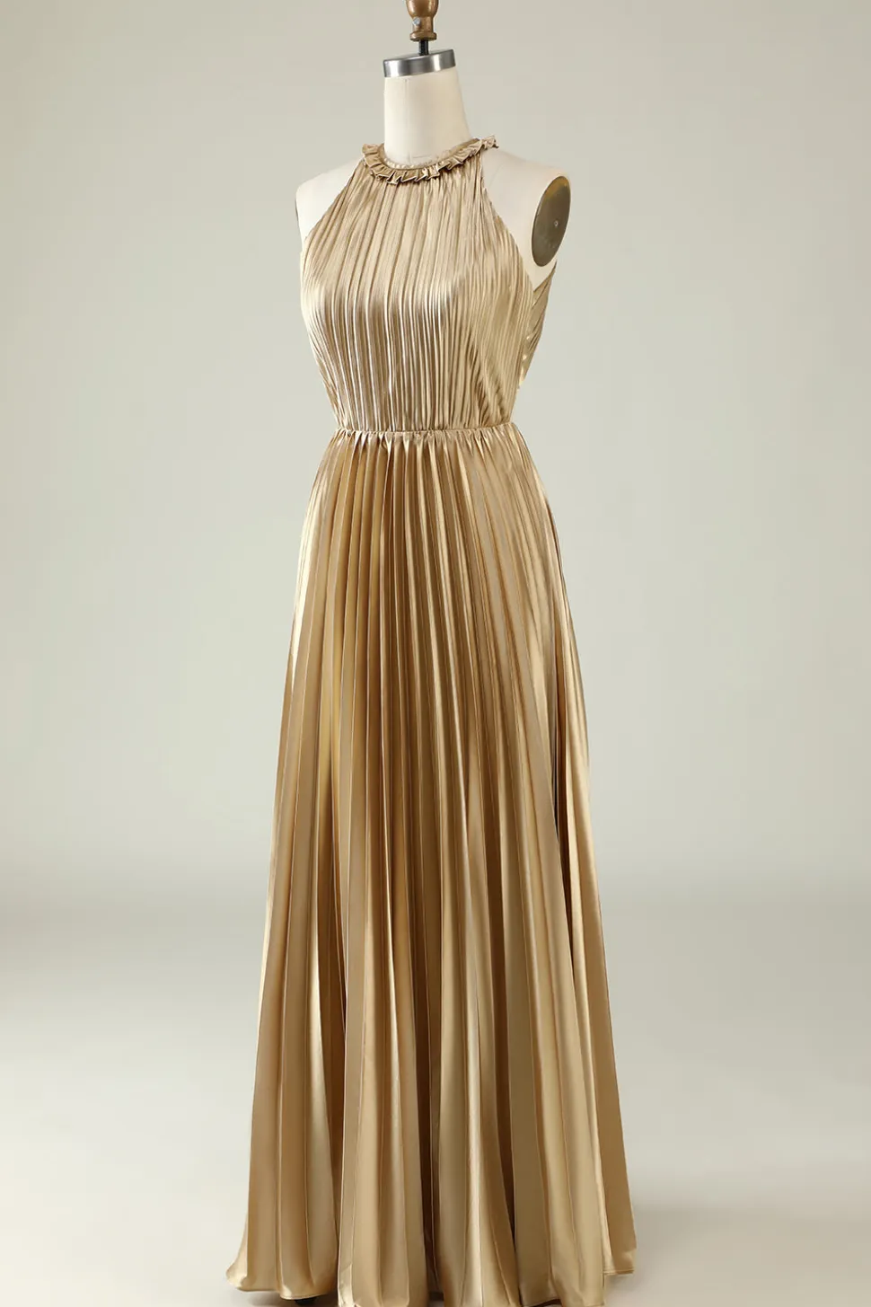 Halter Dourado Vestido de Dama de Honor