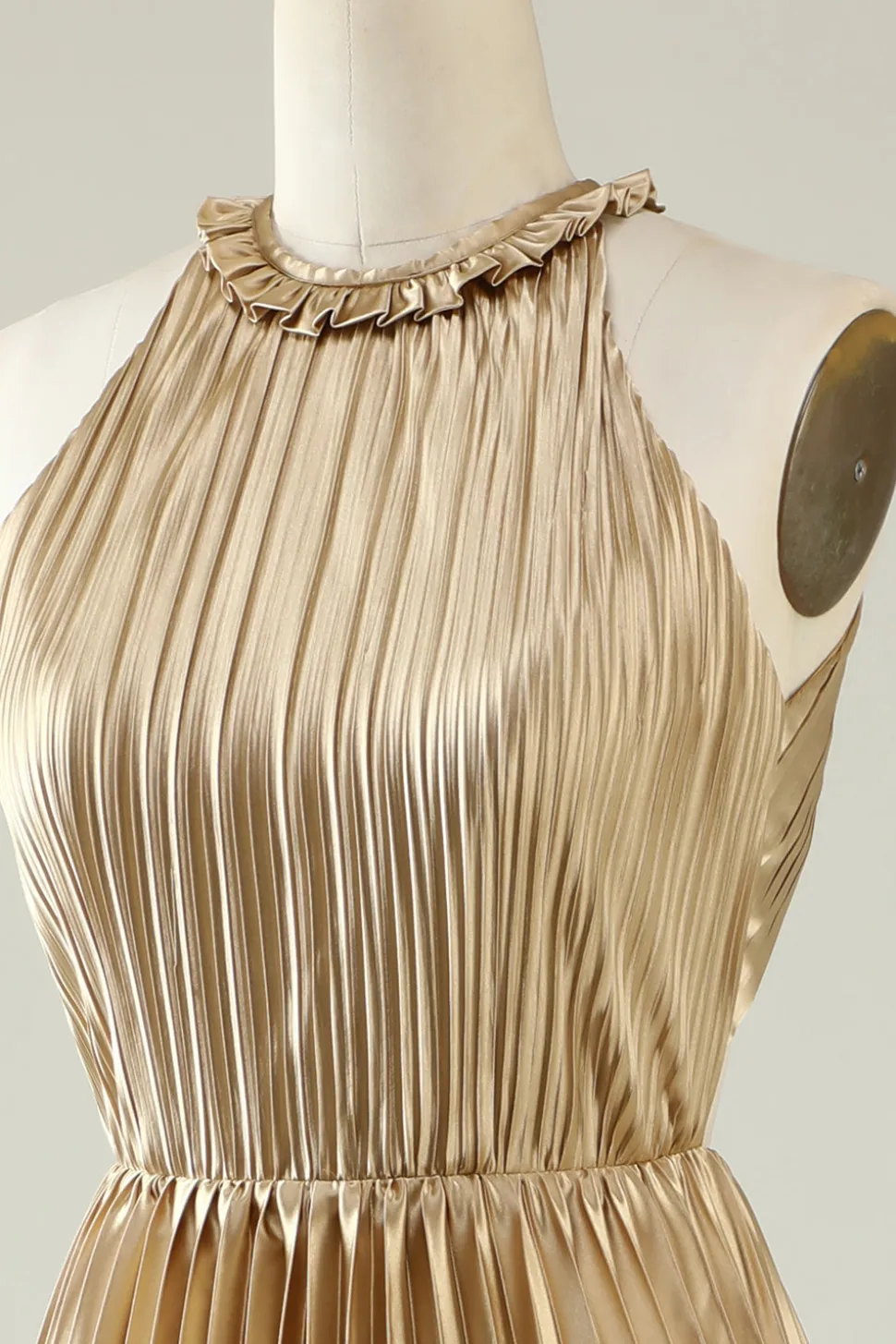 Halter Dourado Vestido de Dama de Honor