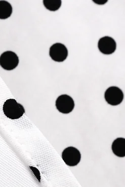 Halter Neck Blue Polka Dots Vintage Dress com Backless