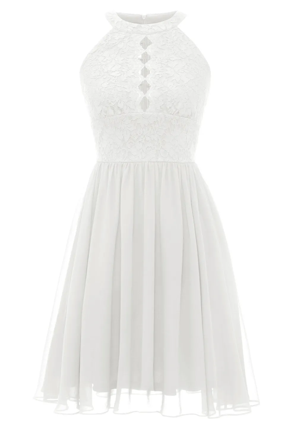 Halter Pescoço Vestido de Renda Da Marinha