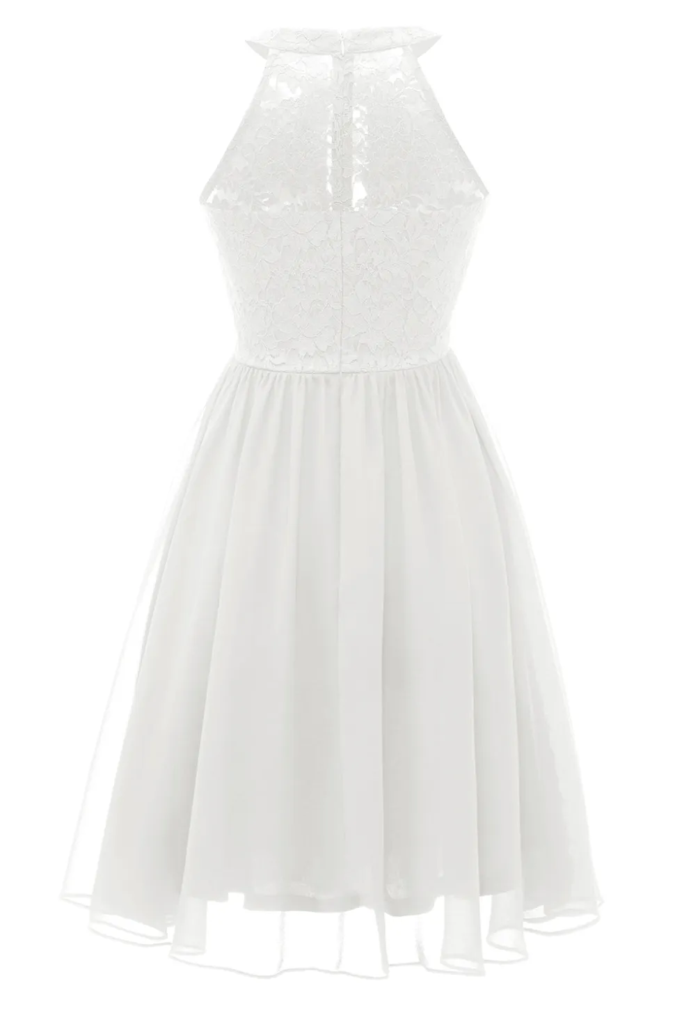 Halter Pescoço Vestido de Renda Da Marinha