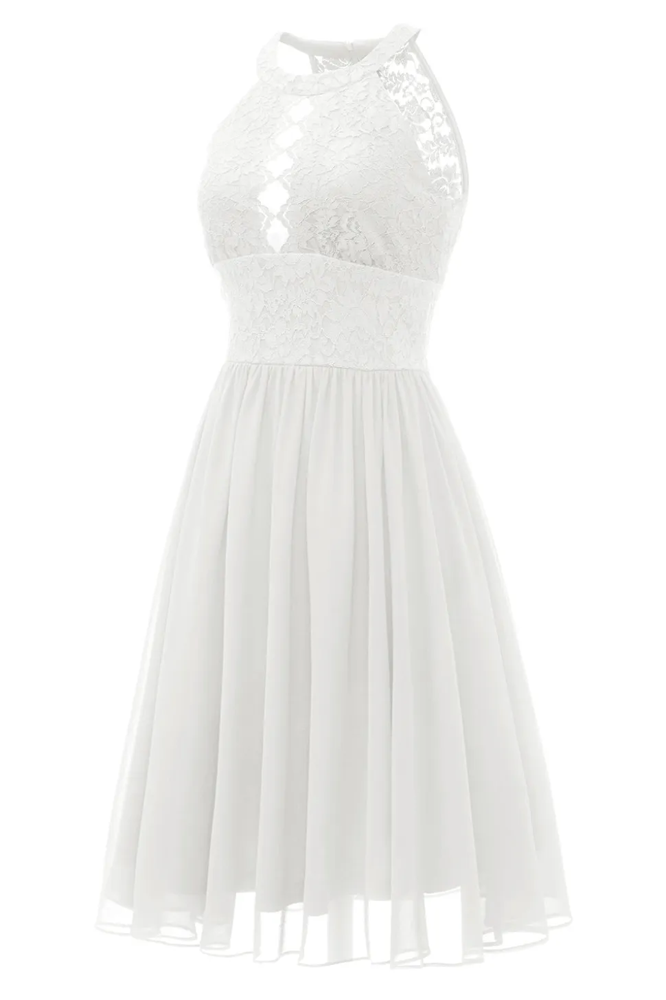 Halter Pescoço Vestido de Renda Da Marinha