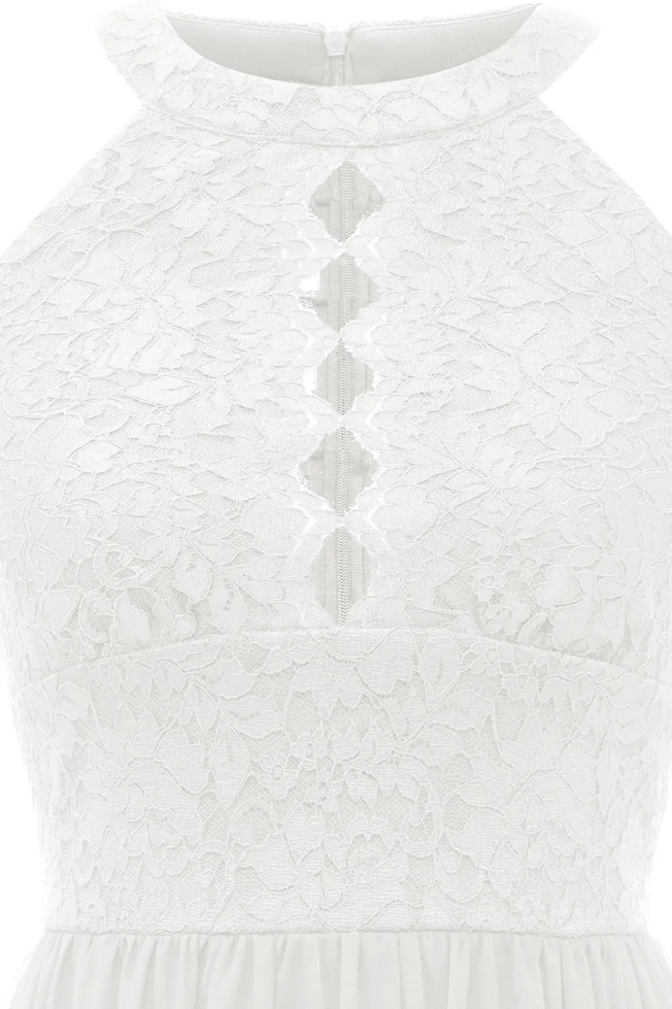 Halter Pescoço Vestido de Renda Da Marinha