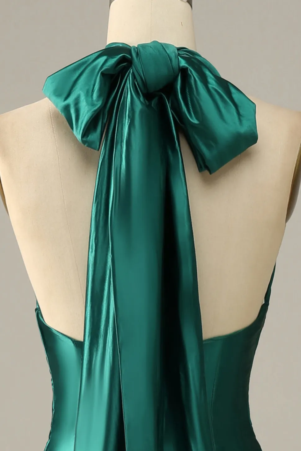 Halter verde escuro vestido de baile sereia