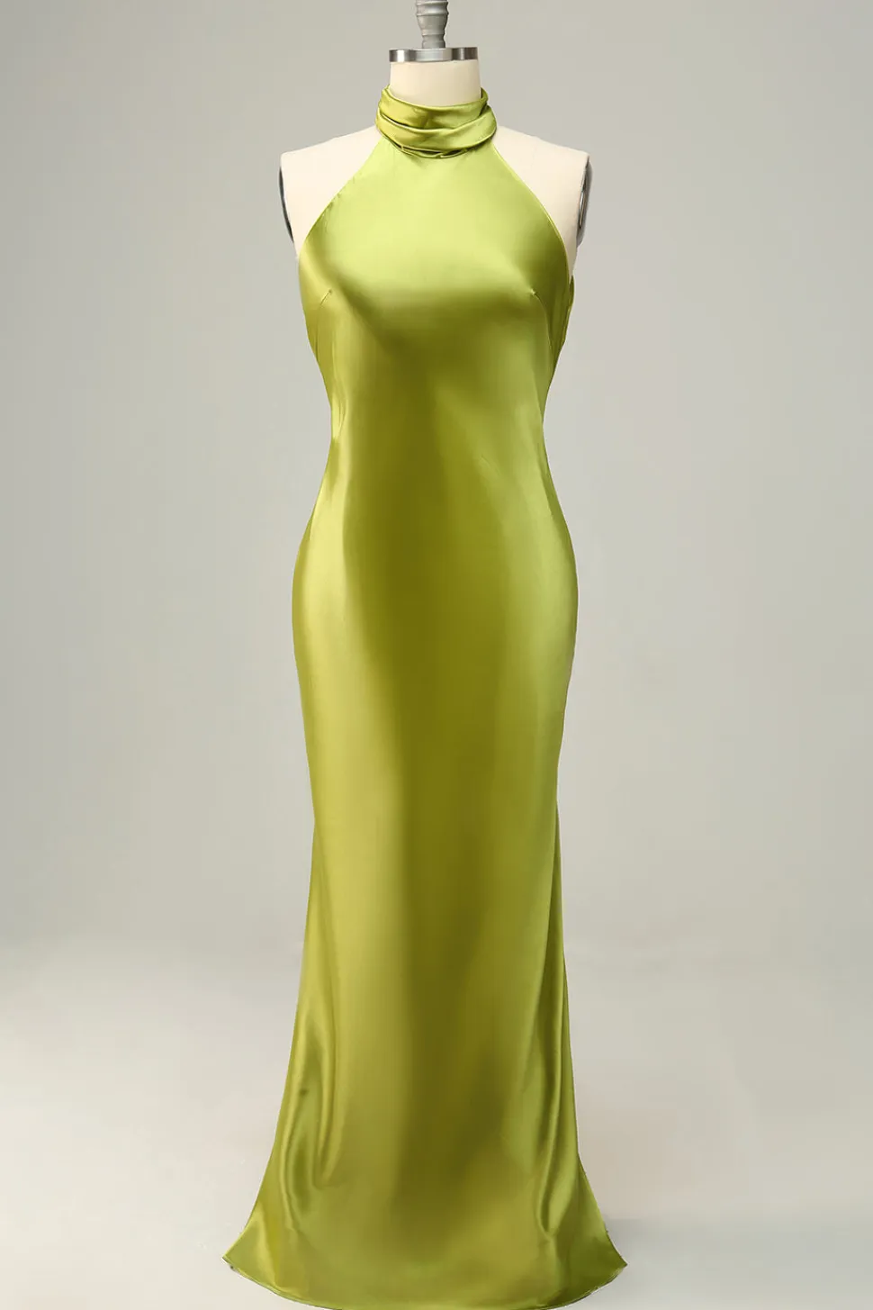Halter Verde Vestido de Dama de Honor